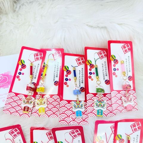 Móc Treo Mèo May Mắn Kèm Đầu Lân - Cầm Liểng- Nhiều Màu