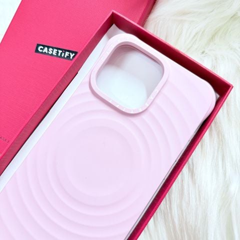 Case Ốp Điện thoại iPhone Casetify Ripple Case Màu Hồng - Primrose Pink Magsafe Basic iPhone 17/16/15Pro/Promax