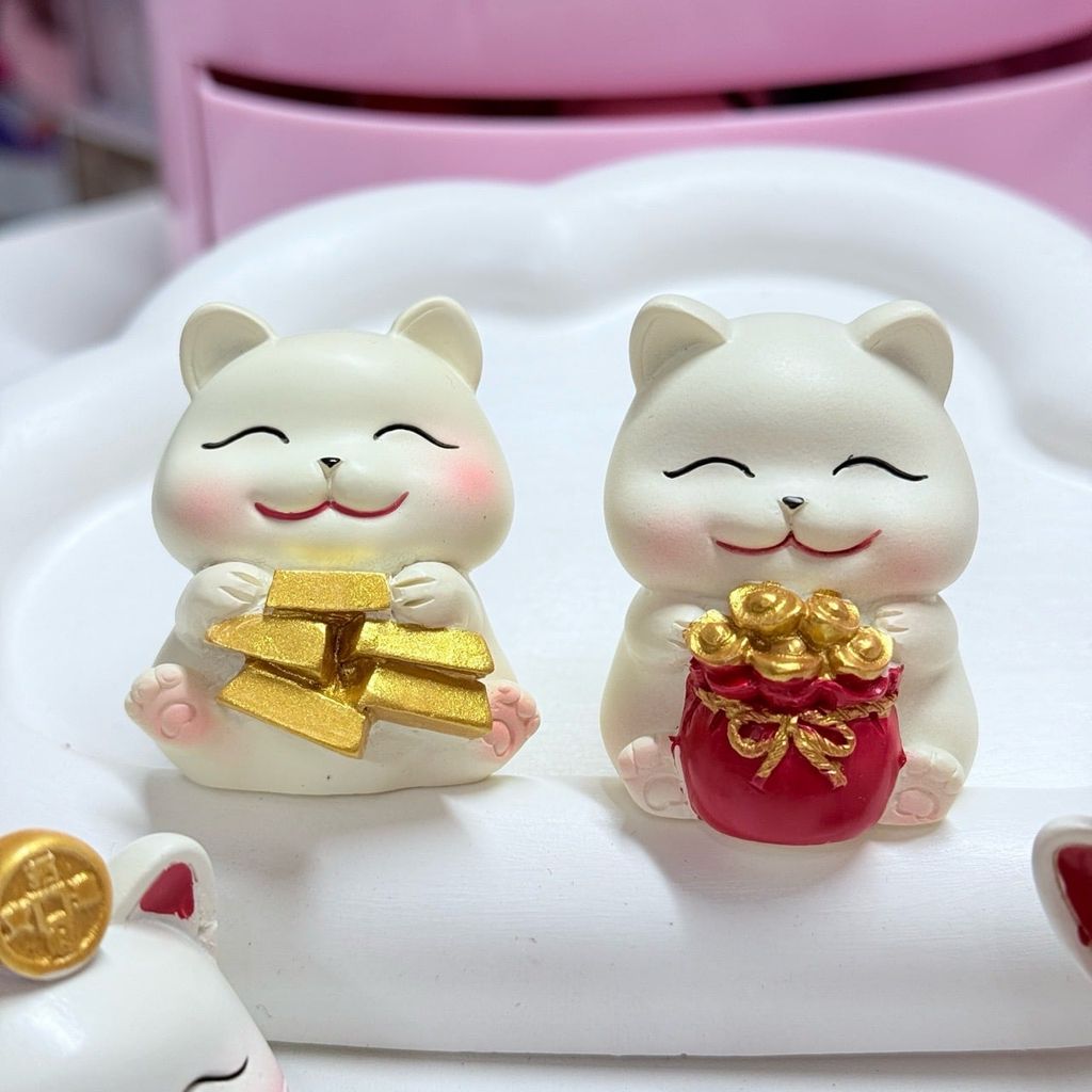 Bộ Mô Hình MÈO THẦN TÀI Bộ 4 Tượng - TẾT