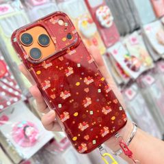 Case Ốp điện thoại iPhone Ngựa Cõng Túi Vàng Tài lộc Ánh Xà Cừ Đỏ iPhone 13/14/15/16/17Pro/Promax - TẾT
