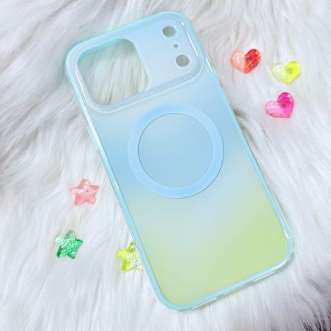 Case Ốp điện thoại iPhone Ombre Xanh Vàng Có Nút Control Magsafe iPhone 13/14/15/16/17Pro/Promax