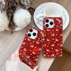 Case Ốp điện thoại iPhone Ngựa Cõng Túi Vàng Tài lộc Ánh Xà Cừ Đỏ iPhone 13/14/15/16/17Pro/Promax - TẾT