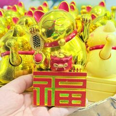 MÈO THẦN TÀI Đế Chữ Tàu - Mèo May Mắn - TẾT SIZE LỚN