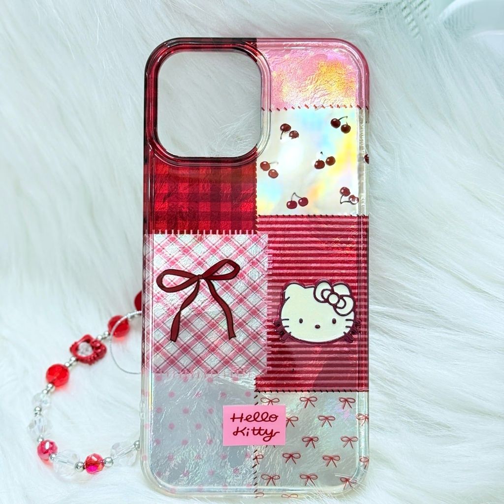 Case Ốp điện thoại iPhone Hello Kitty Hologram Bling Bling Icon nổi iPhone 13/14/15/16/17/Pro/Promax