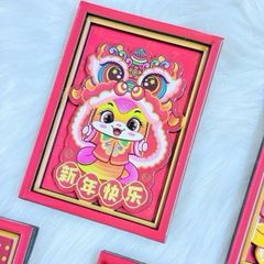 Magnet Trang Trí Tủ Lạnh Vuông Ông Thần Tài & Lân & Mèo Thần Tài Tết (4 Mẫu)