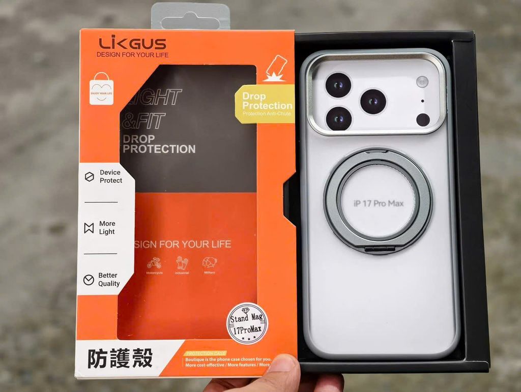 Case Ốp điện thoại iPhone LIKGUS Magsafe Chống Dựng NHÁM Nhiều Màu iPhone 17/Pro/Promax