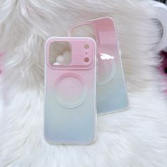 Case Ốp điện thoại iPhone Ombre Hồng Xanh Có Nút Control Magsafe iPhone 13/14/15/16/17Pro/Promax