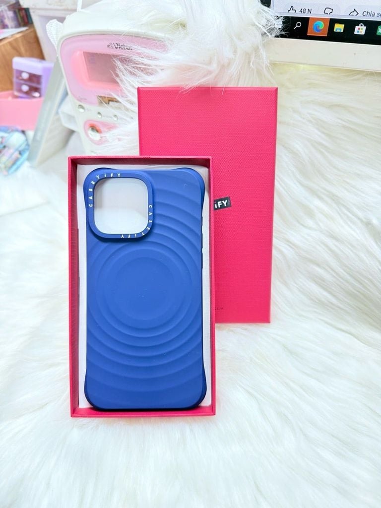 Case Ốp Điện thoại iPhone Casetify Ripple Case Xanh Dương Đậm Magsafe Basic iPhone 17/16/15Pro/Promax
