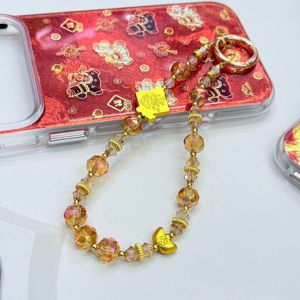 Dây Đeo Điện Thoại Ngắn Charm Đá Tài Lộc Tết 2026