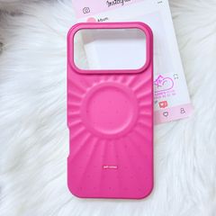 Case Ốp điện thoại iPhone Màu Hồng Cánh Sen Chấm Bi Poli Corner Magsafe Basic iPhone 17/16/15/14/13/12/Pro/Promax