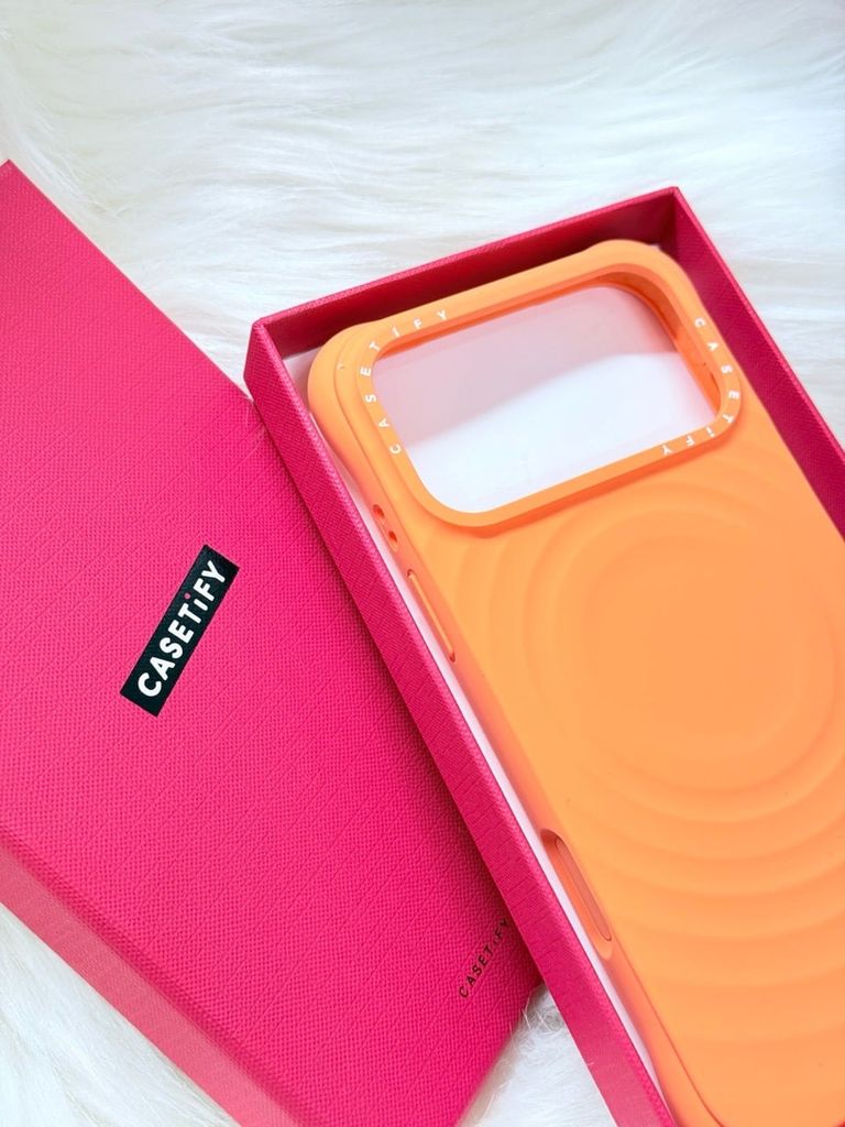 Case Ốp Điện thoại iPhone Casetify Ripple Case Cam - Orange Magsafe Basic iPhone 17/16/15Pro/Promax