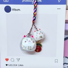 Móc Điện Thoại Mèo Lớn Mèo Nhỏ Móc Túi Phụ Kiện Đẹp nhiều màu (ánh hologram)