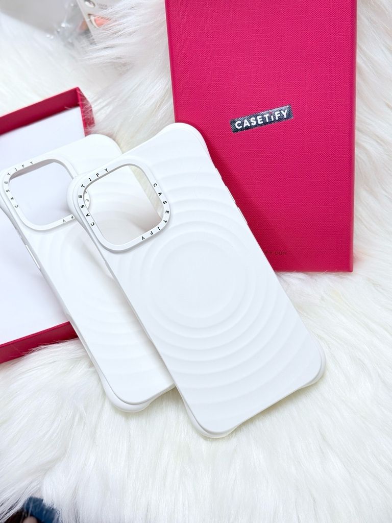 Case Ốp Điện thoại iPhone Casetify Ripple Case Trắng - Classic White Magsafe Basic iPhone 17/16/15Pro/Promax