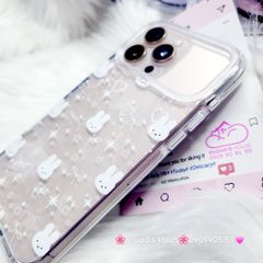 Case Ốp điện thoại iPhone Bling Bling ánh tim bé Thỏ kute viền camera lấp la lấp lánh iPhone 13/14/15/16/17Pro/Promax