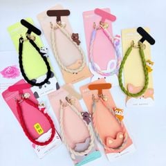 DÂY Xoắn Thú Cartoon Silicone Chất CHỐNG BẨN kèm charm nhiều màu sắc