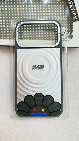 Case Ốp Điện thoại iPhone CaseTify Hoa Cười Đen Nền Xám x Murakami Flower iPhone 17/16/15/14/13Promax