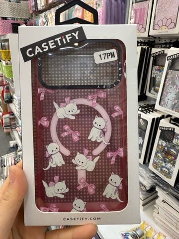 Case Ốp Điện thoại iPhone CaseTify Mèo Nơ Hồng Trong 17Promax