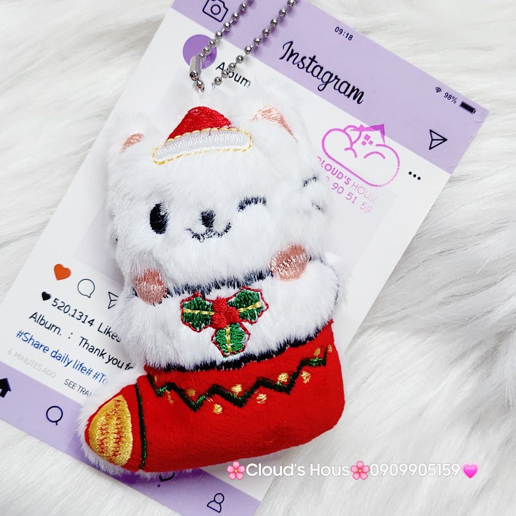 Móc Khóa Gấu Bông Giáng Sinh