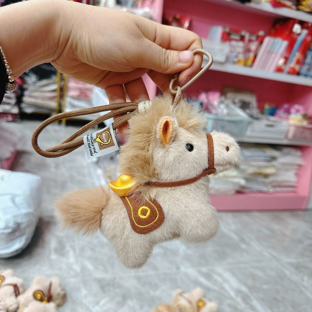 Móc Treo/ Móc Khóa Ngựa Gấu Bông Mã Đáo Thành Công Tài Lộc Tết