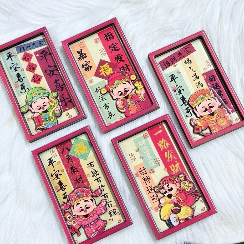Magnet Trang Trí Tủ Lạnh Vuông Ông Thần Tài Thần Tài Tết ( 5 Mẫu)