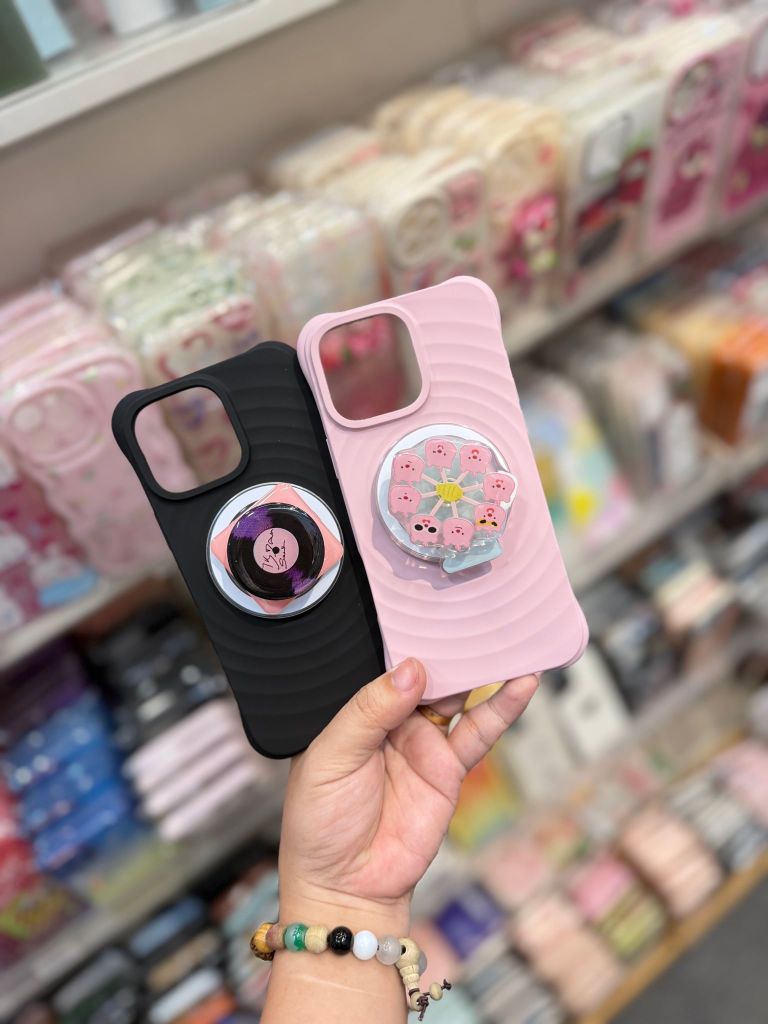 Case Ốp điện thoại iPhone Magsafe silicone Trơn 2 Màu Black - Pink Basic iPhone 13/14/15/16/Pro/Promax