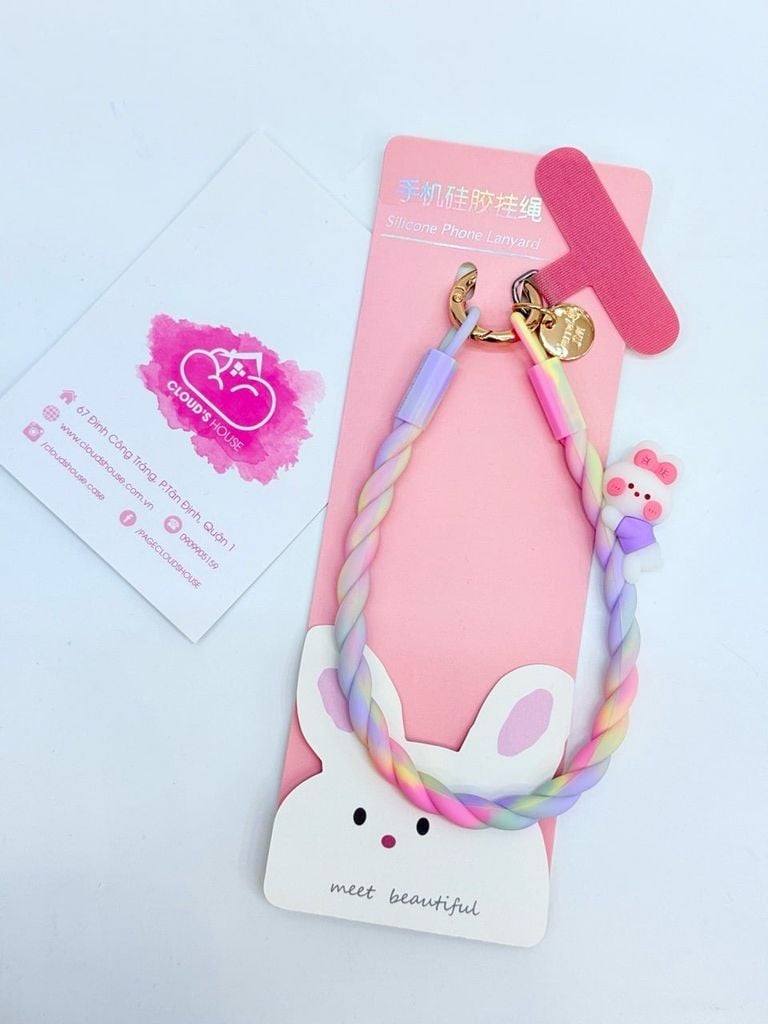 DÂY Xoắn Thú Cartoon Silicone Chất CHỐNG BẨN kèm charm nhiều màu sắc