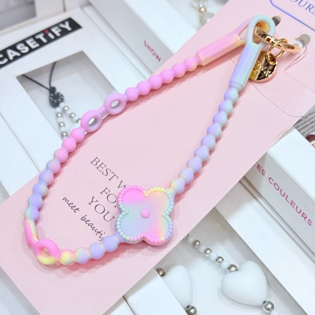 DÂY BI CHARM HOA Silicone CHỐNG BẨN kèm charm