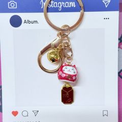 Móc Khóa Móc Treo Mèo Móc Túi Phụ Kiện Đẹp Mèo Thần Tài Mini Có Chuông, chất liệu kim loại Đài Loan (TAIWAN)