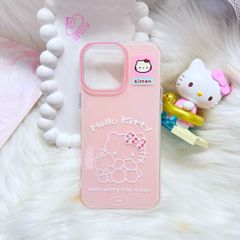 Case Ốp điện thoại iPhone Hello Kitty Hồng Pastel ánh nhũ Kute iPhone 13/14/15/16/17/Pro/Promax (Kitten)