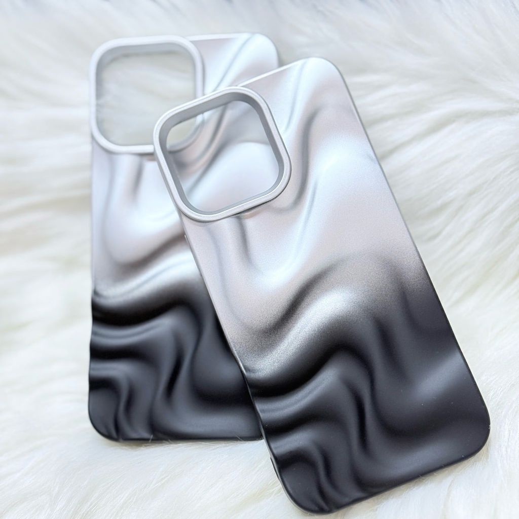 Case Ốp điện thoại iPhone Gợn Sóng Ombre Đen iPhone 13/14/15/16/Pro/Promax
