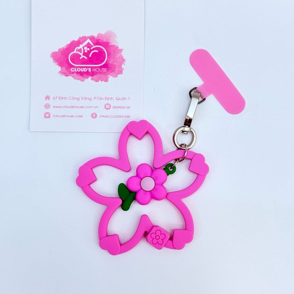 DÂY CHARM HOA Silicone R.E.P CaseTify CHỐNG BẨN kèm charm nhiều màu sắc