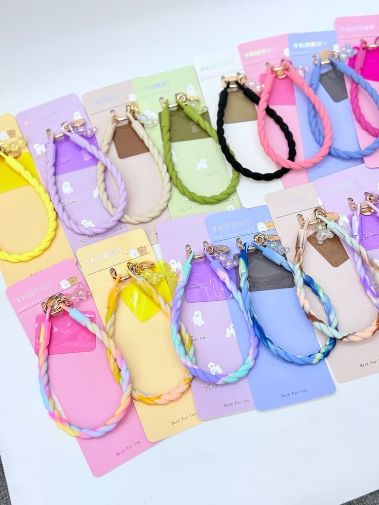 DÂY Xoắn Quẩy Charm Gấu Silicone CHỐNG BẨN kèm charm