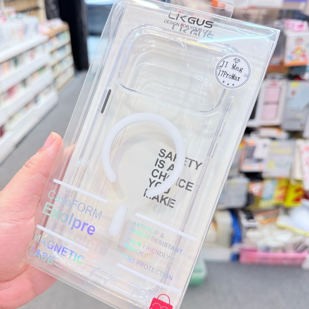 Case Ốp điện thoại iPhone Likgus Trong Ji Magsafe Khoét Camera Không Vàng iPhone 17Promax/Pro/Air