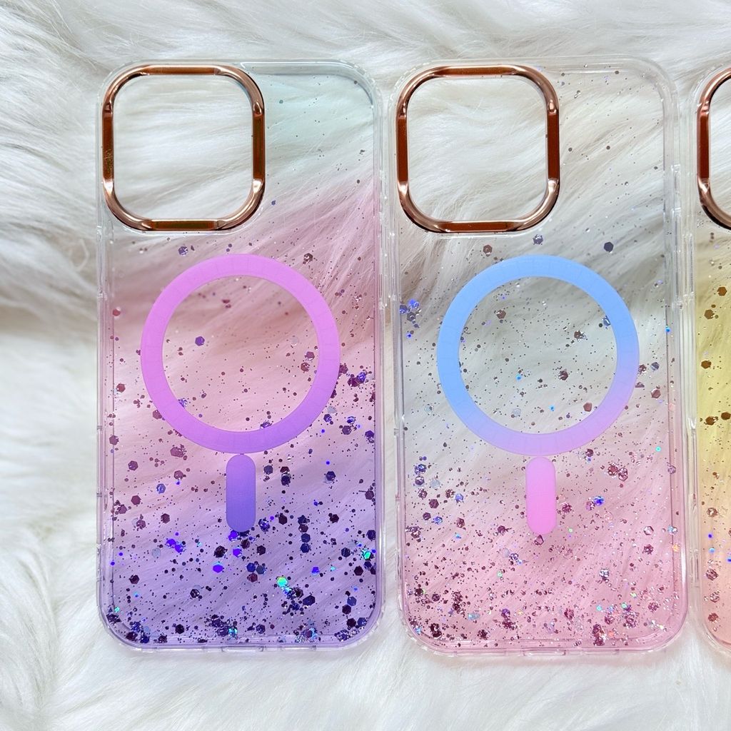 Case Ốp điện thoại iPhone Likgus Trong Ombre Nhiều Màu Bling Bling Magsafe iPhone 16/17/Promax