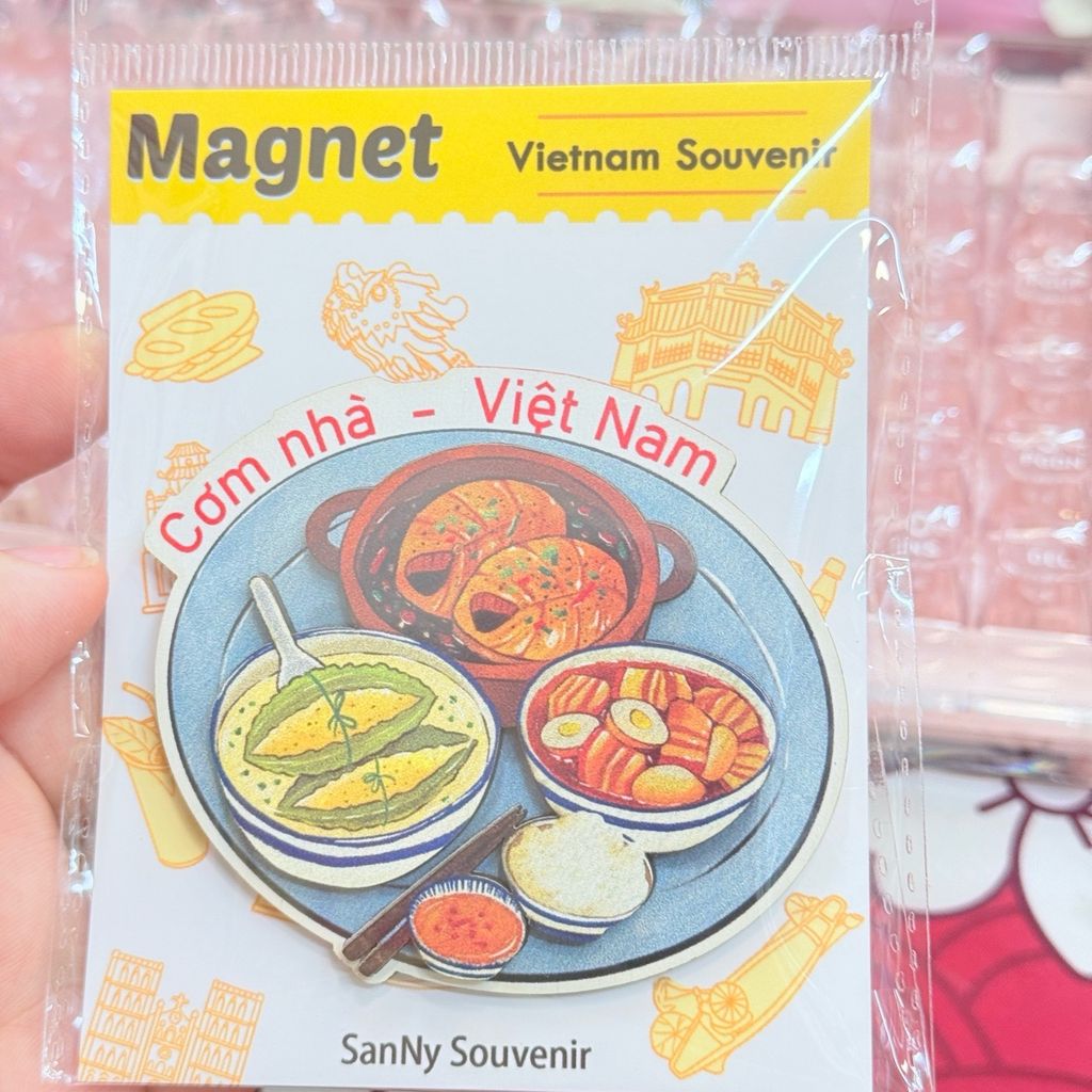 Nam châm Gỗ 3D Trang Trí Tủ Lạnh Fridge Magnet - Hình Ảnh Con Người Việt Nam - Món Ăn Việt Nam - Quà lưu niệm Việt Nam