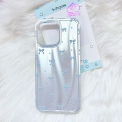 Case Ốp điện thoại iPhone Nơ Xanh Dương Hologram Bling Bling iPhone 13/14/15/16/Pro/Promax