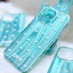 Case Ốp điện thoại iPhone Trái Tim Xanh (Blue Love) Hologram Bling Bling iPhone 13/14/15/16/Pro/Promax