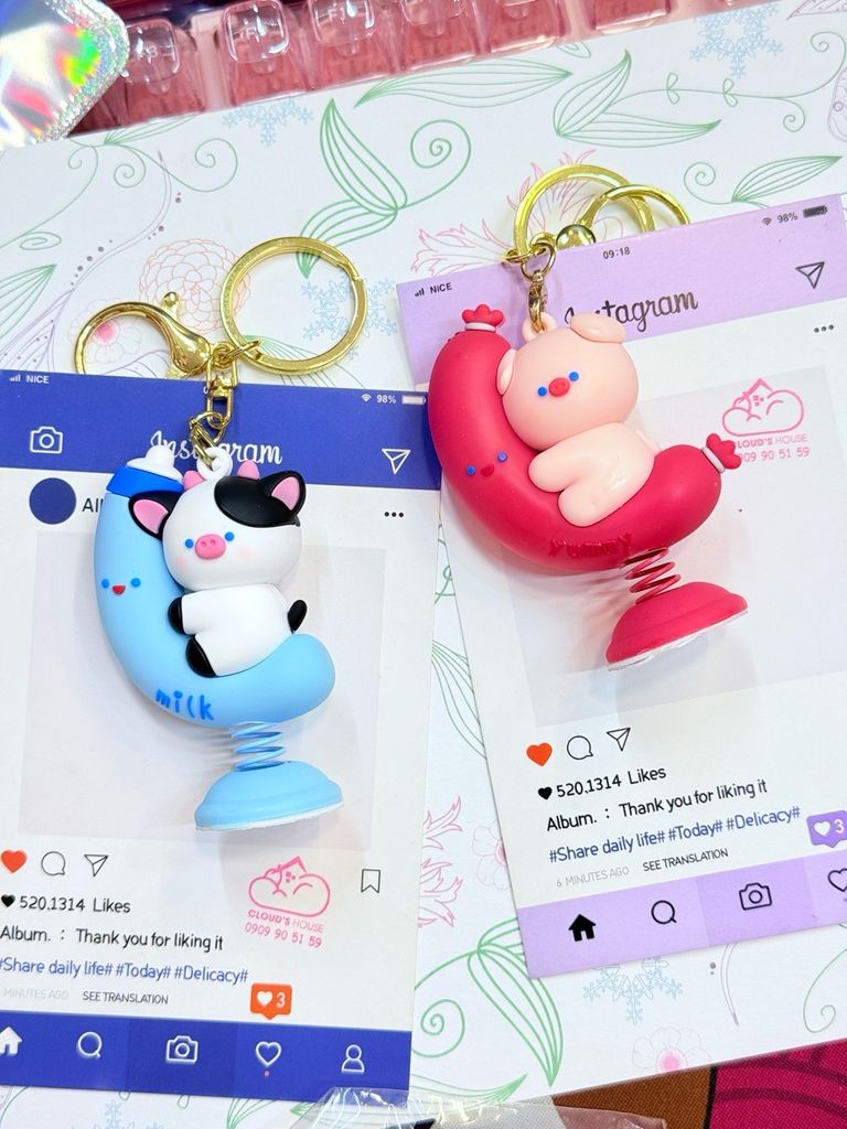 MÓC KHÓA LÒ XO NHÚN KUTE