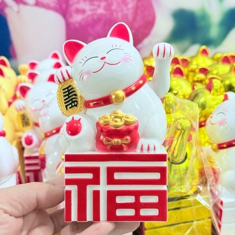 MÈO THẦN TÀI Đế Chữ Tàu - Mèo May Mắn - TẾT SIZE LỚN