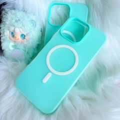 Case Ốp điện thoại iPhone Magsafe Trơn 2 Lớp Basic màu Xanh Pastel iPhone 13/14/15/16/Pro/Promax