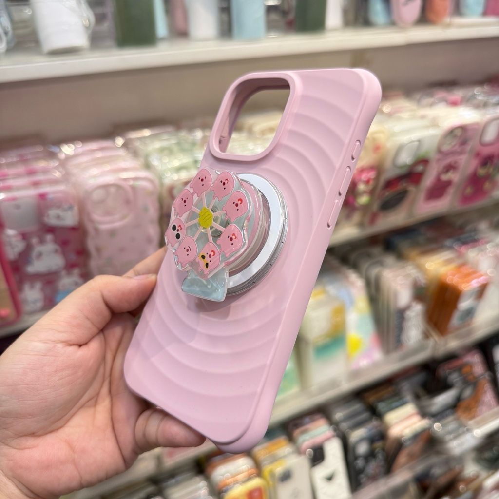 Case Ốp điện thoại iPhone Magsafe silicone Trơn 2 Màu Black - Pink Basic iPhone 13/14/15/16/Pro/Promax