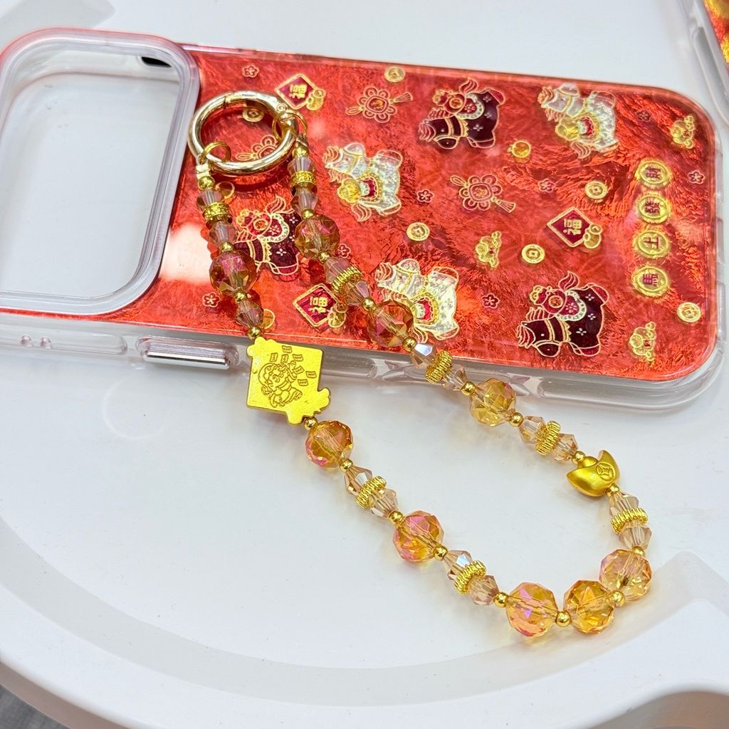 Dây Đeo Điện Thoại Ngắn Charm Đá Tài Lộc Tết 2026