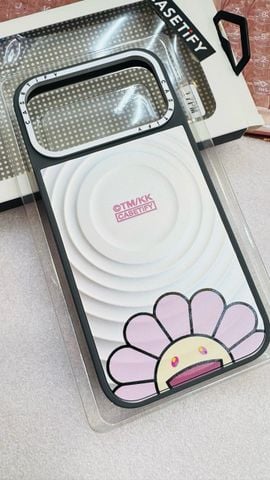 Case Ốp Điện thoại iPhone CaseTify Hoa Cười Hồng Nền Xám x Murakami Flower iPhone 17/16/15/14/13Promax
