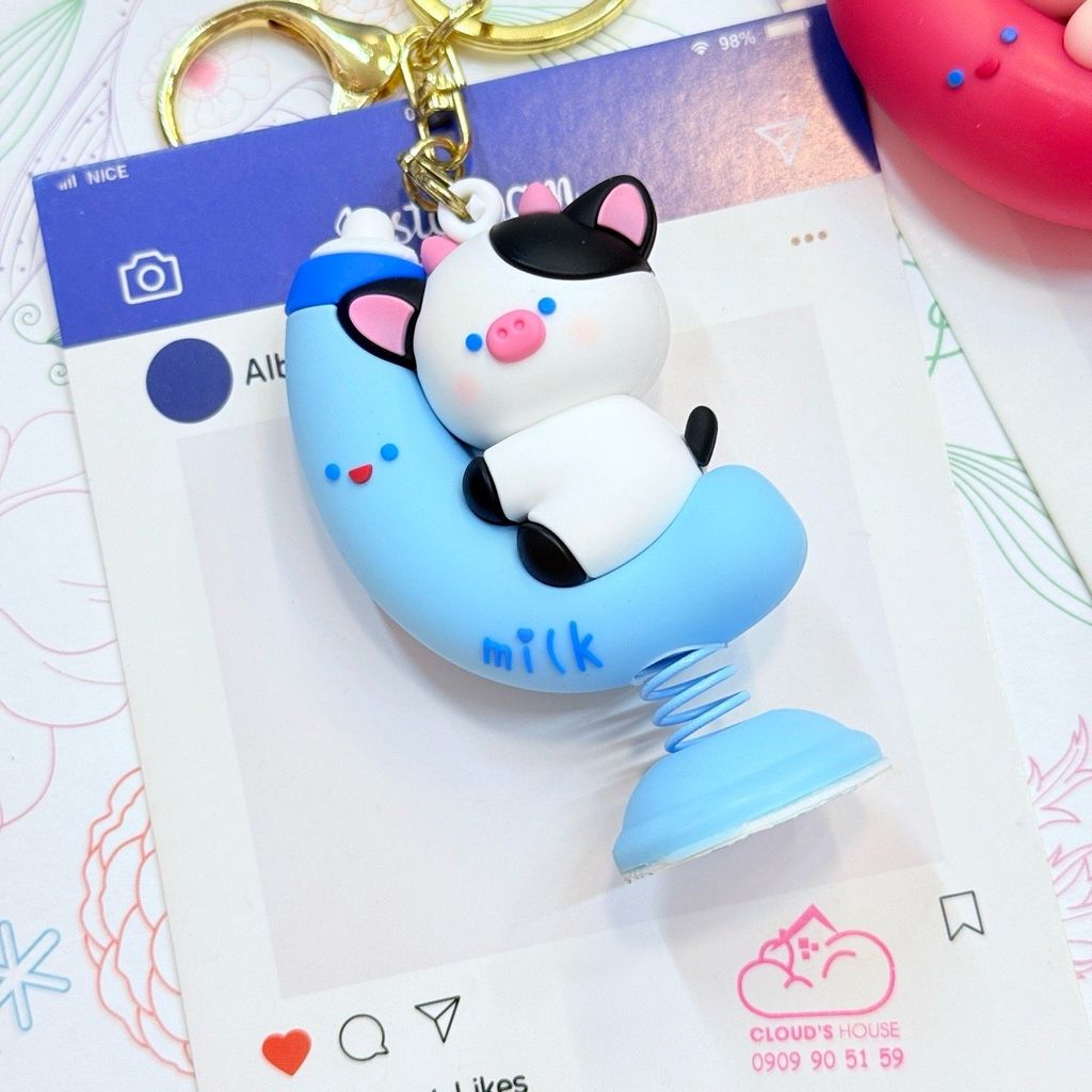 MÓC KHÓA LÒ XO NHÚN KUTE