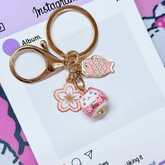 Móc Khóa Móc Treo Mèo Móc Túi Phụ Kiện Đẹp Mèo Thần Tài Mini Có Chuông, chất liệu kim loại Đài Loan (TAIWAN)