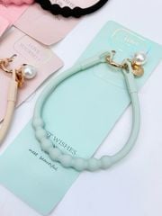 DÂY BI CHARM HOA Ngọc Trai Silicone CHỐNG BẨN kèm charm