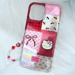 Case Ốp điện thoại iPhone Hello Kitty Hologram Bling Bling Icon nổi iPhone 13/14/15/16/17/Pro/Promax