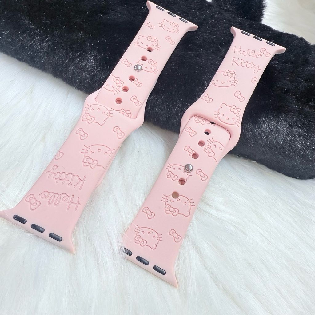 Dây Apple Watch Silicone Họa tiết HELLO KITTY chống bẩn