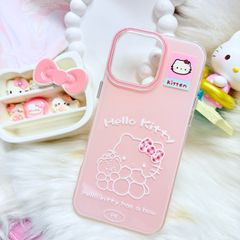 Case Ốp điện thoại iPhone Hello Kitty Hồng Pastel ánh nhũ Kute iPhone 13/14/15/16/17/Pro/Promax (Kitten)