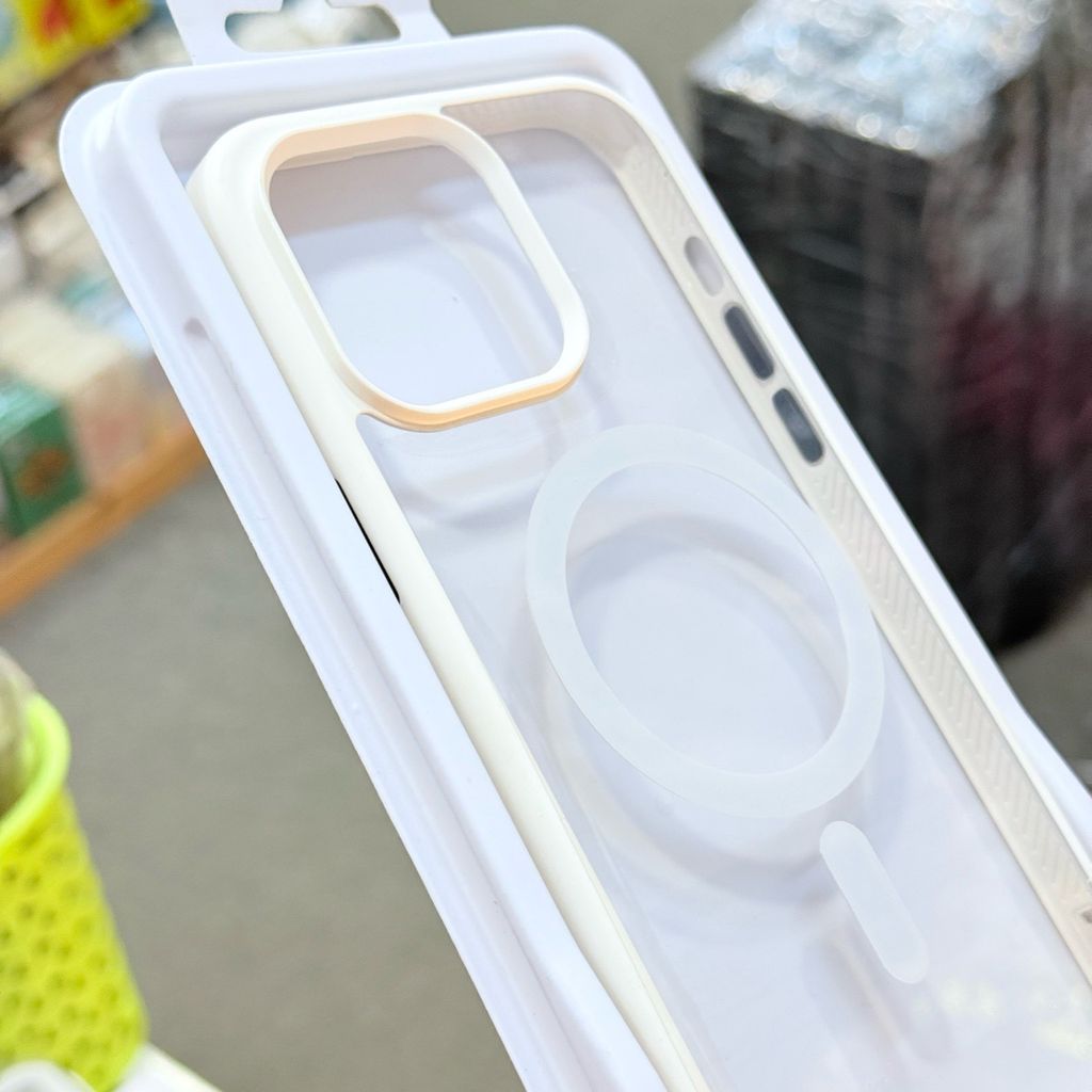 Case Ốp điện thoại iPhone Trong Likgus Magsafe Viền Màu Nhám Lưng Trong Không Vàng 16/Plus/Pro/Promax - PREMIUM Classic Design